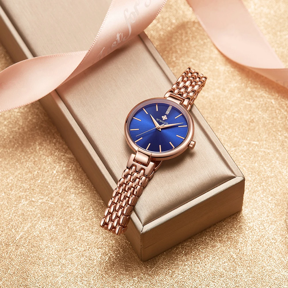 WWOOR Rose Gold Watch Women Quartz Watches Ladies Top Brand Crystal Luxury Female Wrist Watch Girl Clock Relogio Feminino Blue
WWOOR Rose Gold Watch Women Quartz Watches Ladies Top Brand Crystal Luxury Female Wrist Watch Girl Clock Relogio Feminino Blue
