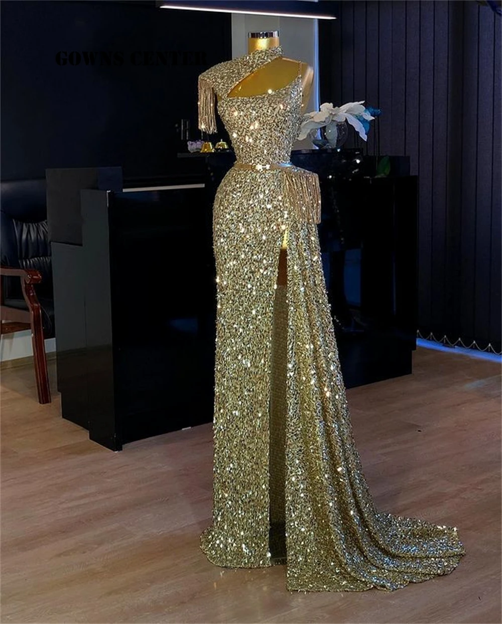 Champagne Sexy Evening Dress Sparkly Sequined Formal Dresses Woman Wedding Party Gown High Slit Prom Gowns
Champagne Sexy Evening Dress Sparkly Sequined Formal Dresses Woman Wedding Party Gown High Slit Prom Gowns