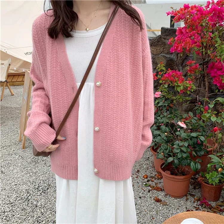 V-neck Knitted Cardigan Coat Women's 2021 Spring Autumn Knit Jacket Thin Cardigan Sweater Solid Color Sweater Coat Jacket
V-neck Knitted Cardigan Coat Women's 2021 Spring Autumn Knit Jacket Thin Cardigan Sweater Solid Color Sweater Coat Jacket