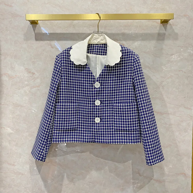 Женское твидовое пальто в клетку, в французском стиле, B355
Женское твидовое пальто в клетку, в французском стиле, B355