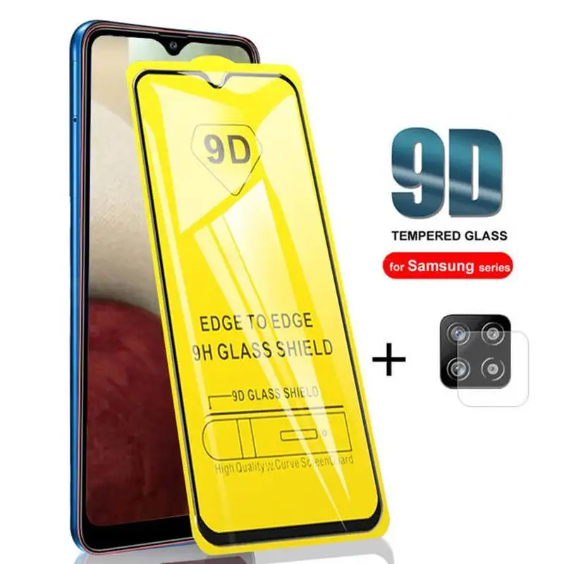9D стекло для Samsung Galaxy A12 защитное с защитой объектива камеры Samsang A42 A32 A51 A71 M31 S S20fe