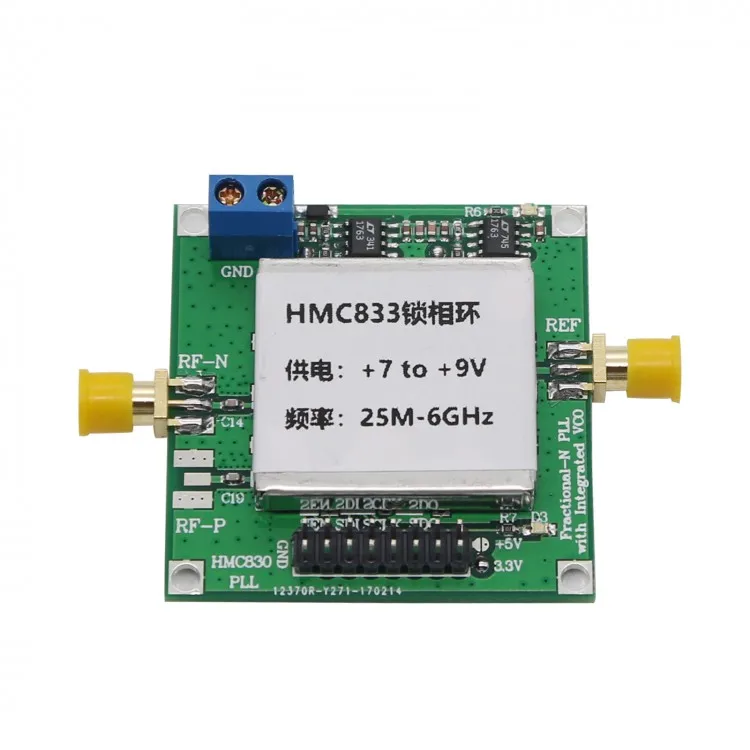 7V to 9V HMC833 Core Board 25MHz-6GHz Phase-Locked Loop Module RF Signal Generator 
7V to 9V HMC833 Core Board 25MHz-6GHz Phase-Locked Loop Module RF Signal Generator