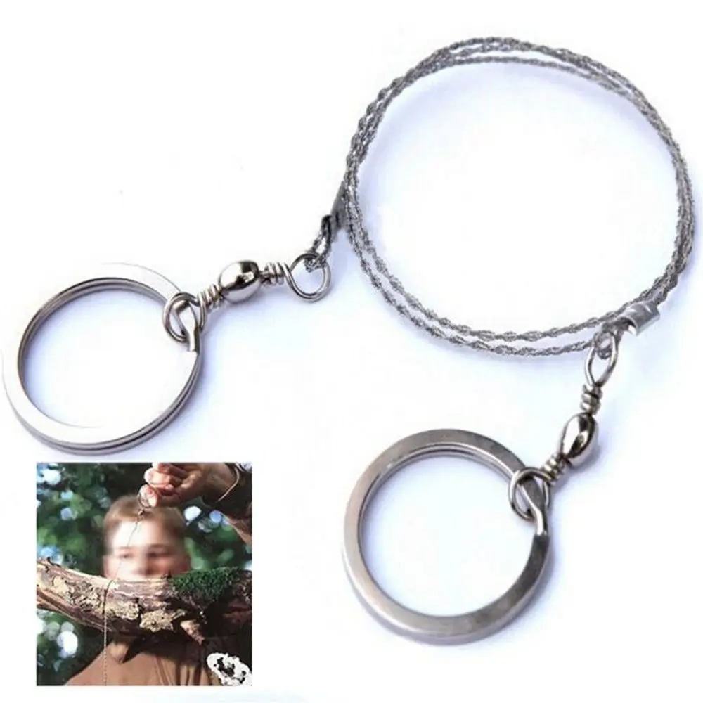 550mm(21.6'') Emergent Survival Wire Saw Camp Hike Outdoor Mountain climb Cut Hunt Fish hand Tool Fretsaw Bushcraft Kit |