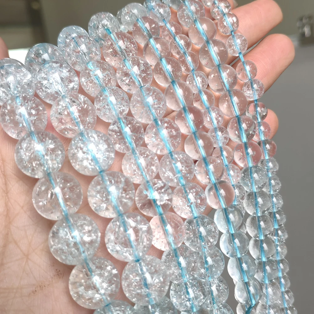 A+ Clear Blue Cracked Crystal Quartz Glass Round Loose Beads for Jewelry Making DIY Bracelets Accessories 15'' 6/8/10/12mm
A+ Clear Blue Cracked Crystal Quartz Glass Round Loose Beads for Jewelry Making DIY Bracelets Accessories 15'' 6/8/10/12mm