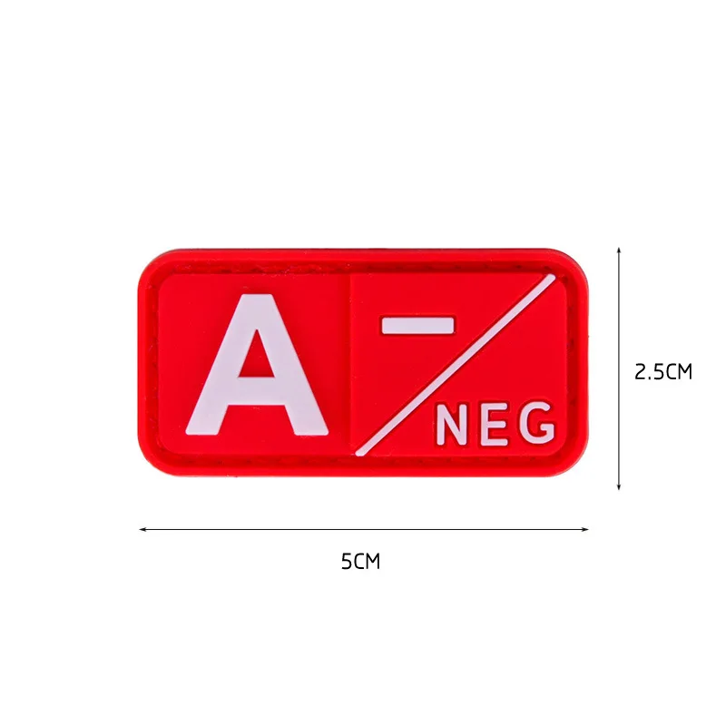 Нейг A + B AB O положительные групповые нашивки кровяного типа военные ПВХ Резиновые