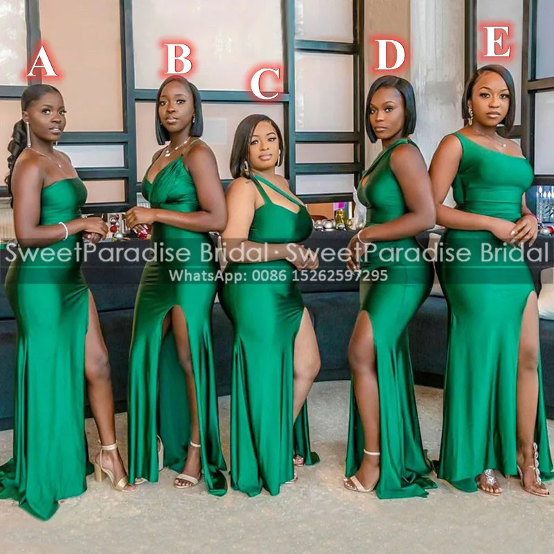 Green Long Bridesmaid Dresses Mermaid Sexy High Spliy One Shoulder For Women African Girls Prom Dress Wedding Party Gown
Green Long Bridesmaid Dresses Mermaid Sexy High Spliy One Shoulder For Women African Girls Prom Dress Wedding Party Gown