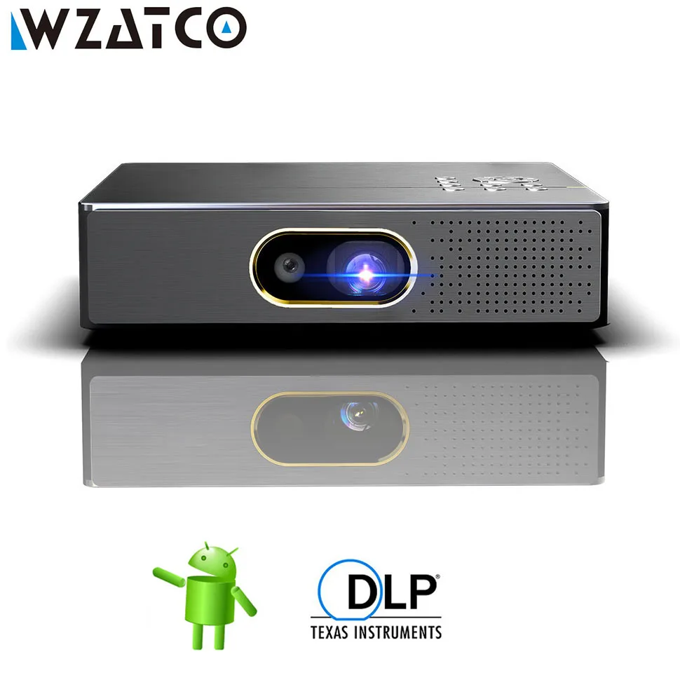 WZATCO S5 DLP 3D проектор Смарт Android 4K 5G WI FI для домашнего кинотеатра Full HD 1080P видео