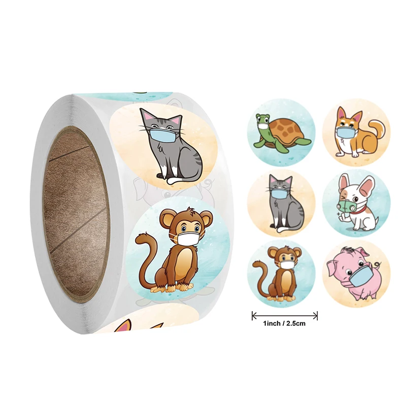 500pcs/Roll Fashion Mask Animal Decoration Sticker For Kids Cute Cat Monkey Series 6 In 1 Learning Reward Stationery Stickers
500pcs/Roll Fashion Mask Animal Decoration Sticker For Kids Cute Cat Monkey Series 6 In 1 Learning Reward Stationery Stickers