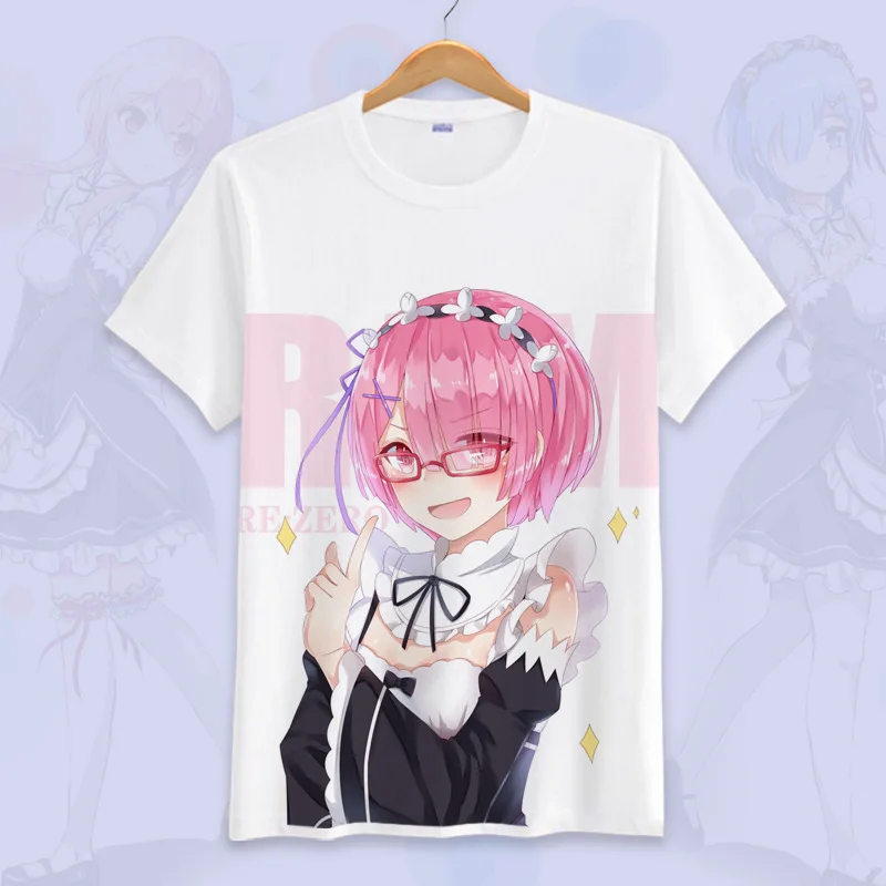 Anime ReLife in a different world from zero Rem Cosplay T-shirt Cute Printed White Ram Costume Tshirt Tops Unisex
Anime ReLife in a different world from zero Rem Cosplay T-shirt Cute Printed White Ram Costume Tshirt Tops Unisex