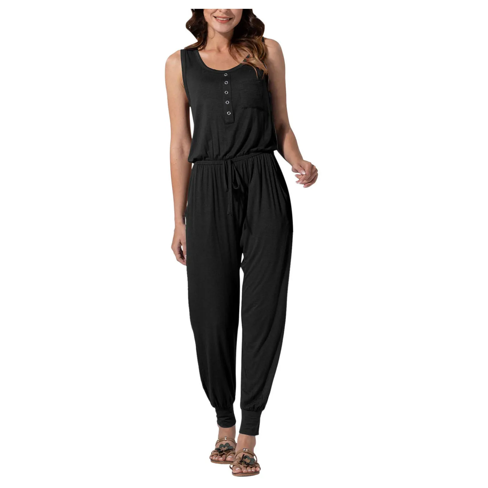 Женский однотонный комбинезон на пуговицах, комбинезон из хлопка и льна с карманами, комбинезон без рукавов, Женский Повседневный длинный к... 
Женский однотонный комбинезон на пуговицах, комбинезон из хлопка и льна с карманами, комбинезон без рукавов, Женский Повседневный длинный к...