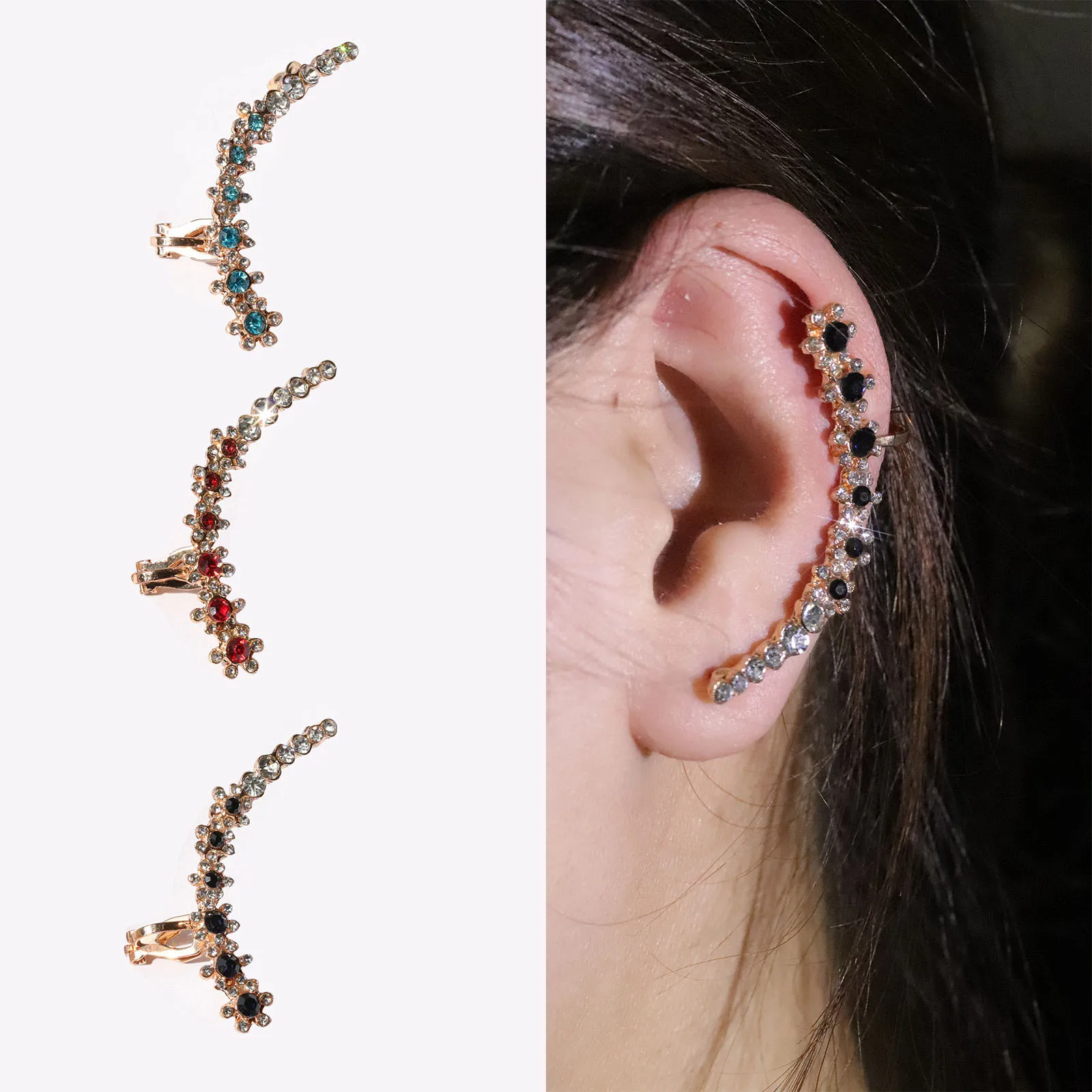 Unique Design One Line Arc-shaped Clip Earrings All Match Crystal Inlaid Stud Earrings For Women Girls Punk Party Cool Jewelry
Unique Design One Line Arc-shaped Clip Earrings All Match Crystal Inlaid Stud Earrings For Women Girls Punk Party Cool Jewelry