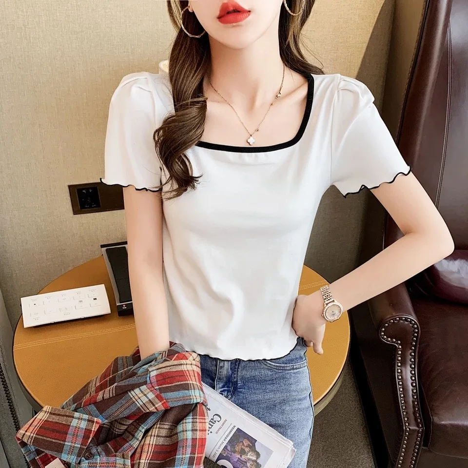 Women black Cotton Fashion Cotton Ladies Tee Shirt Short Sleeve Tops Tee Shirt
Women black Cotton Fashion Cotton Ladies Tee Shirt Short Sleeve Tops Tee Shirt
