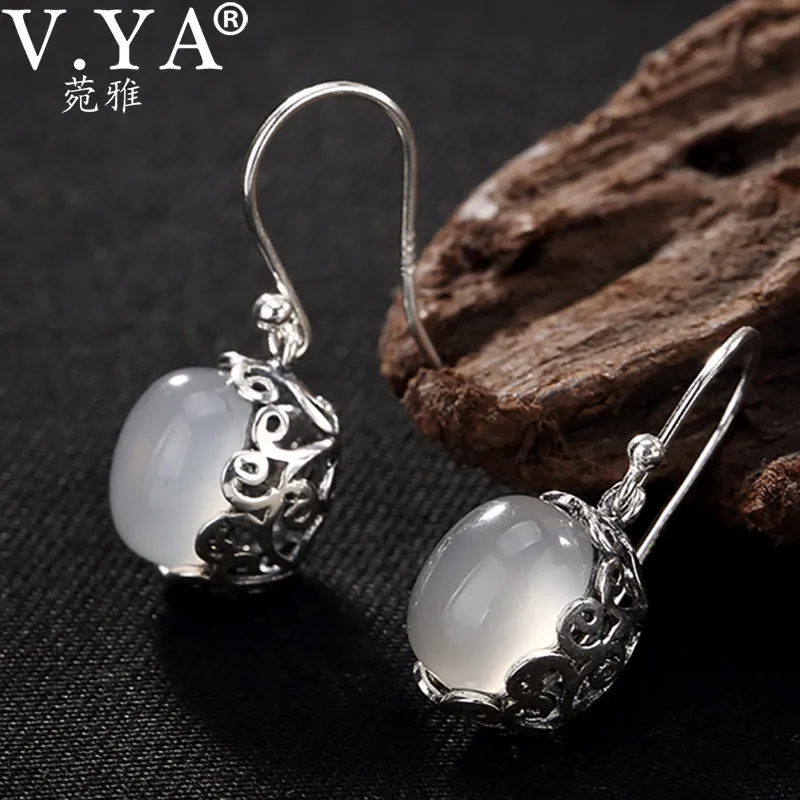 V.YA S925 висячие серьги из серебра 925 пробы Винтаж ювелирные изделия Натуральный