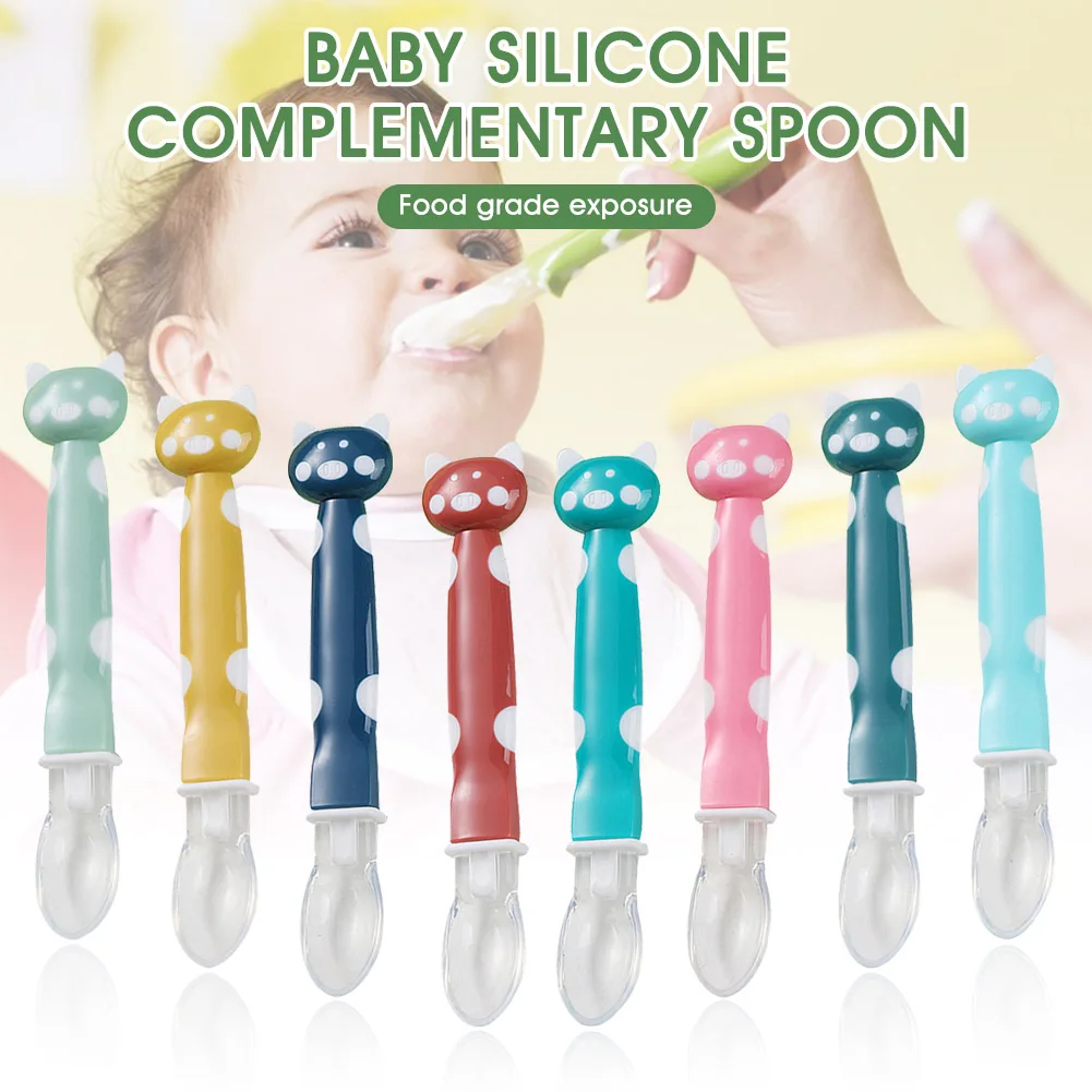 Soft Baby Silicone Spoon First Stage Spoon Self-Feeding Trainer Gift for Infants Cute Baby Utensils for Toddlers over 6 Months
Soft Baby Silicone Spoon First Stage Spoon Self-Feeding Trainer Gift for Infants Cute Baby Utensils for Toddlers over 6 Months