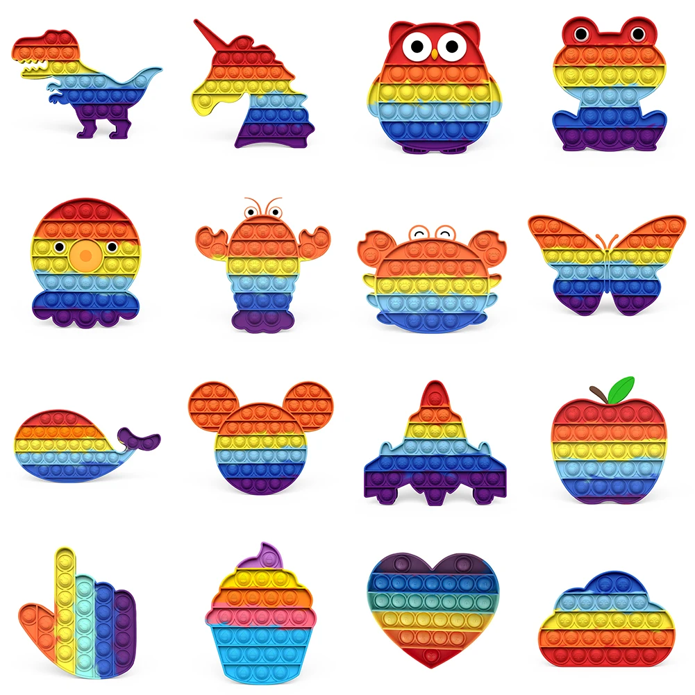 1Pcs Animals Rainbow Pop Fidget Toy Squishy Figet Stress Reliever Toys Push Bubbleadult Child Funny Pop Decompress Toys ZH
1Pcs Animals Rainbow Pop Fidget Toy Squishy Figet Stress Reliever Toys Push Bubbleadult Child Funny Pop Decompress Toys ZH