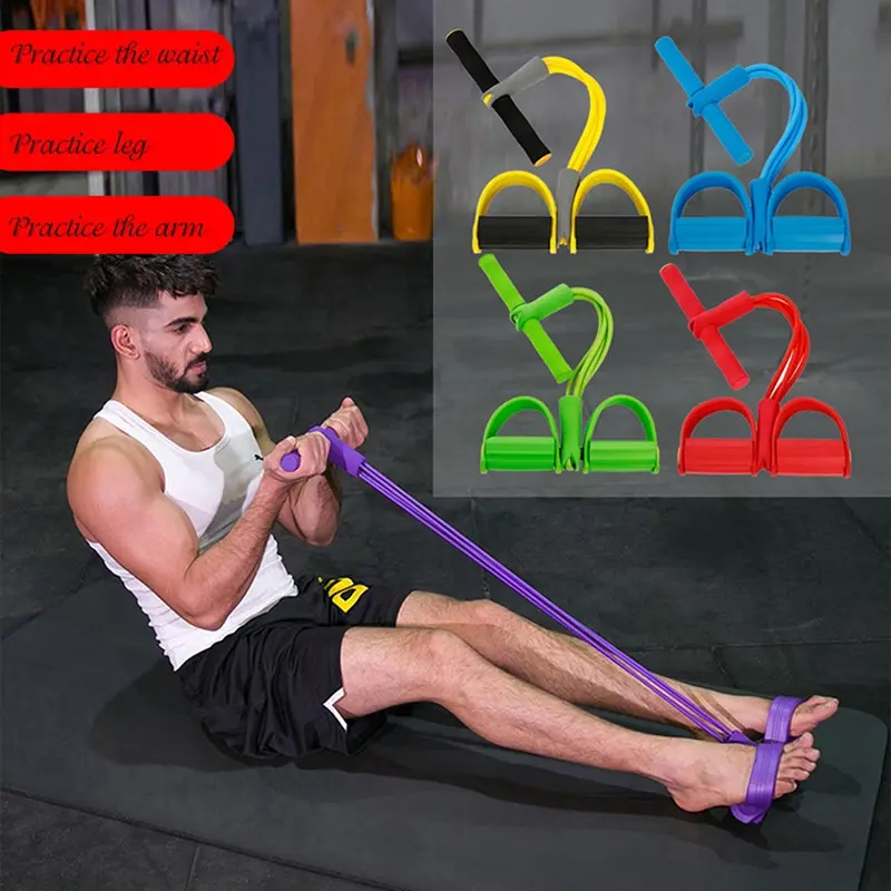 Tension Rope 4 Tube Puller Pedal Ankle Abdominal Exerciser Fitness Elastic Sit Up Pull Rope Home Gym Sport Training Equipment
Tension Rope 4 Tube Puller Pedal Ankle Abdominal Exerciser Fitness Elastic Sit Up Pull Rope Home Gym Sport Training Equipment