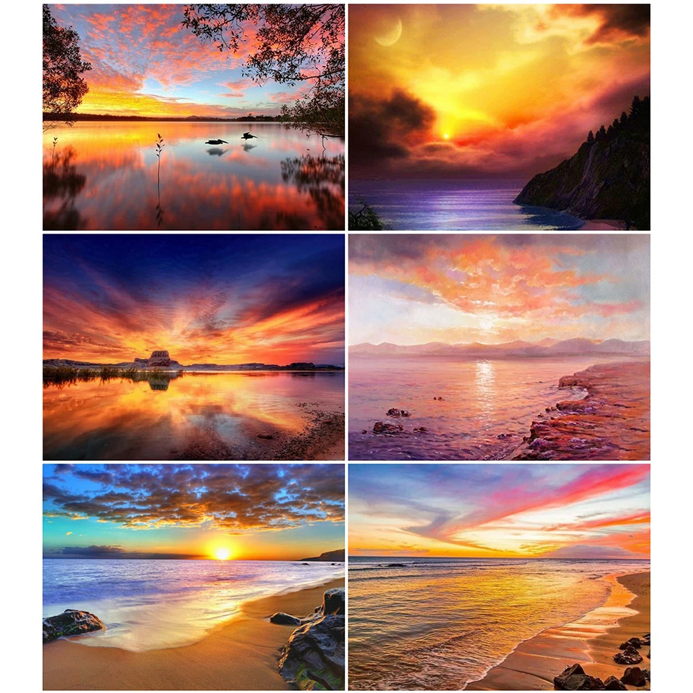 KAMY YI DIY 5D Square Diamond Handmade Round Rhinestone Cross Stitch Sunset Seaside Scenery Picture Home Decoration Gift
KAMY YI DIY 5D Square Diamond Handmade Round Rhinestone Cross Stitch Sunset Seaside Scenery Picture Home Decoration Gift