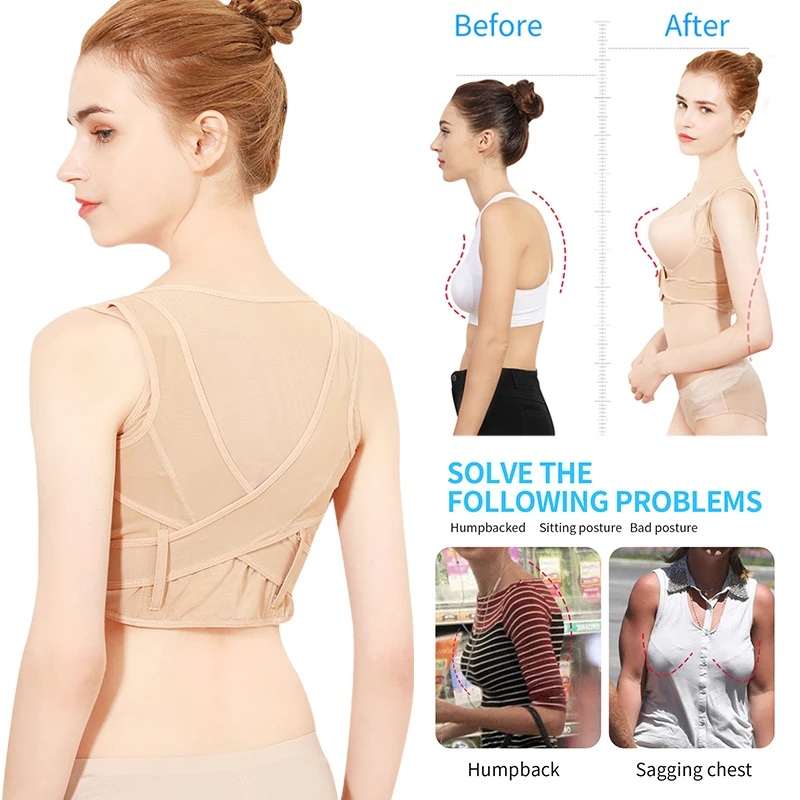 Women Adjustable Back Support Belt Chest Posture Corrector Shoulder Brace Body Shaper Corset
Women Adjustable Back Support Belt Chest Posture Corrector Shoulder Brace Body Shaper Corset
