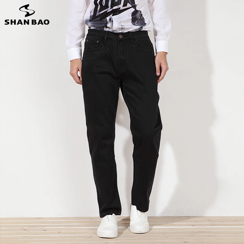 SHAN BAO 2021 autumn winter brand 98% cotton straight loose pure black jeans classic youth men's fashion plus size stretch jeans
SHAN BAO 2021 autumn winter brand 98% cotton straight loose pure black jeans classic youth men's fashion plus size stretch jeans