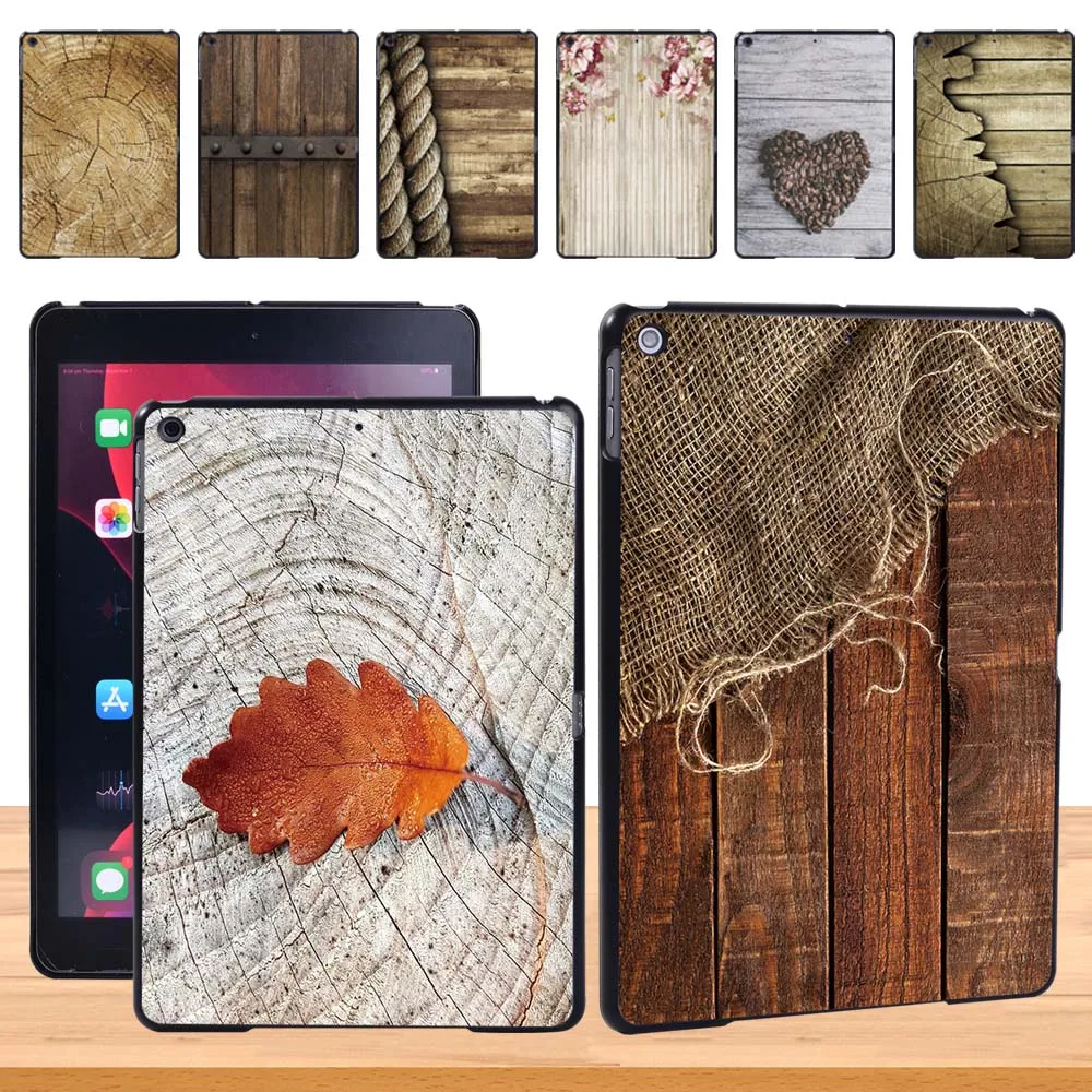 

Tablet Case for Apple IPad 8 2020 8th Gen 10.2" A2270 A2428 A2429 A2430 Wood Grain Pattern Plastic Protective Cover+Stylus