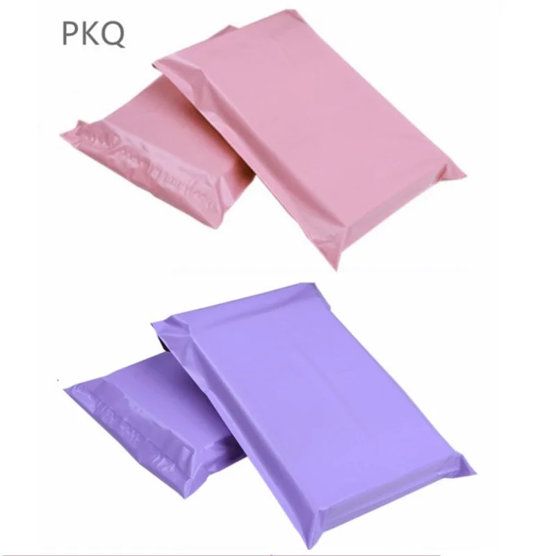 100 шт 17*30 см розовый полиэтиленовый почтовый пакет фиолетовый пластиковый