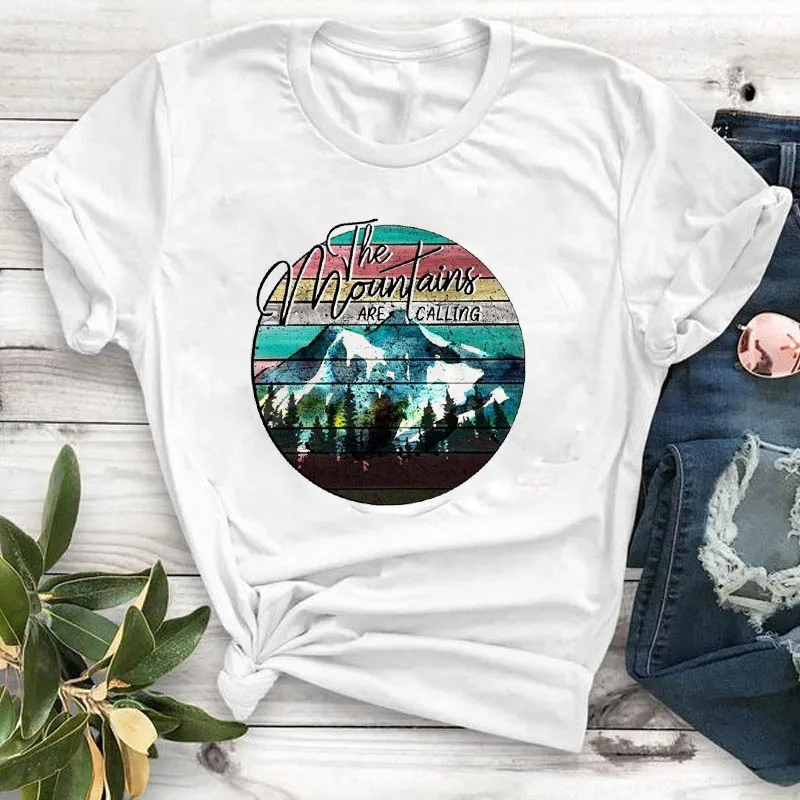 Funny Tshirt Women the mountain are calling travel camper Summer Print T Shirt Female Camisa Mujer Top Graphic Tees T-shirt
Funny Tshirt Women the mountain are calling travel camper Summer Print T Shirt Female Camisa Mujer Top Graphic Tees T-shirt
