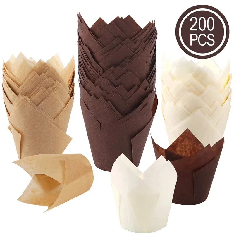 200Pcs Tulip Cupcake Baking Cups Muffin Baking Liners Holders Rustic Cupcake Wrapper Molde Cupcake Paper Cups Bakeware Tools
200Pcs Tulip Cupcake Baking Cups Muffin Baking Liners Holders Rustic Cupcake Wrapper Molde Cupcake Paper Cups Bakeware Tools