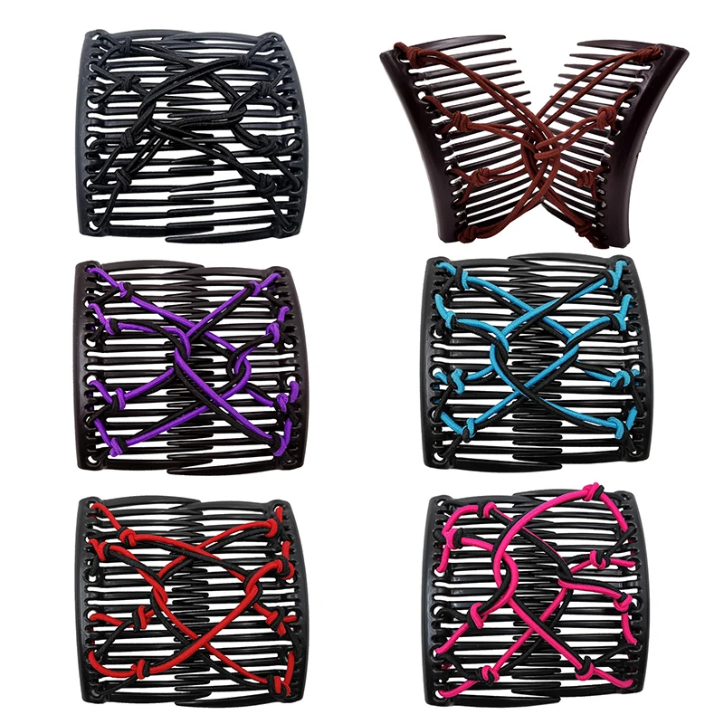 Adjustable Elastic No Crease Hairpins Women Special Ponytail Holder Barrettes Solid Color Knotted Double Comb Hair Clip
Adjustable Elastic No Crease Hairpins Women Special Ponytail Holder Barrettes Solid Color Knotted Double Comb Hair Clip