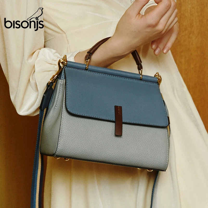 BISONJS Genuine Leather Luxury Handbags Women Bags Designer Large Capacity Female Messenger Bag Patchwork Shoulder Bag B1811
BISONJS Genuine Leather Luxury Handbags Women Bags Designer Large Capacity Female Messenger Bag Patchwork Shoulder Bag B1811