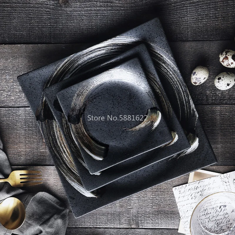 Japanese Style Ceramic Sushi Square Plate Snack Dessert Plate Restaurant Retro Series Tableware 
Japanese Style Ceramic Sushi Square Plate Snack Dessert Plate Restaurant Retro Series Tableware