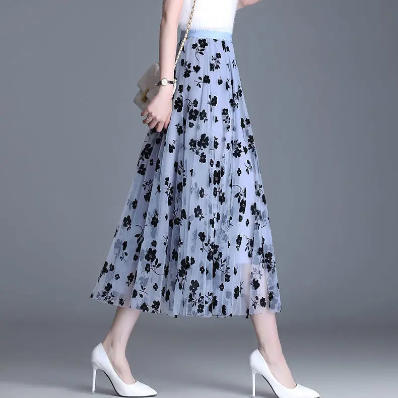 Gauze skirt women's floral skirt fairy skirt new pleated A-line skirt in spring and summer
Gauze skirt women's floral skirt fairy skirt new pleated A-line skirt in spring and summer