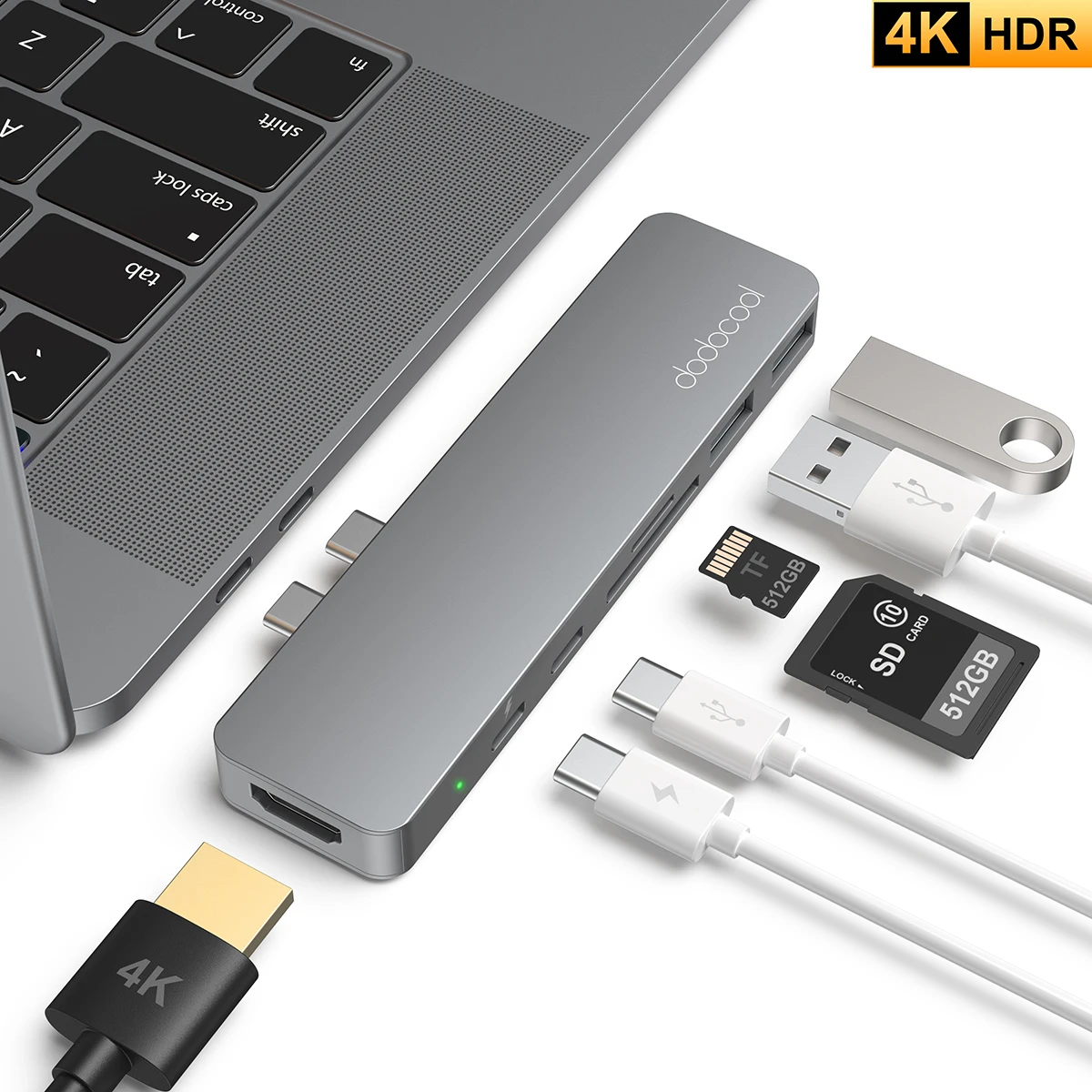 Док-станция dodocool для MacBook Pro многопортовый хаб 7 в 1 из алюминиевого сплава двойной