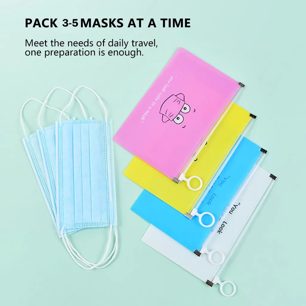 1pc Cute Face Mask Storage Case Portable Clip Packing Bag Moisture-proof Dustproof Container Case Mask Storage Box Organizer Bin
1pc Cute Face Mask Storage Case Portable Clip Packing Bag Moisture-proof Dustproof Container Case Mask Storage Box Organizer Bin