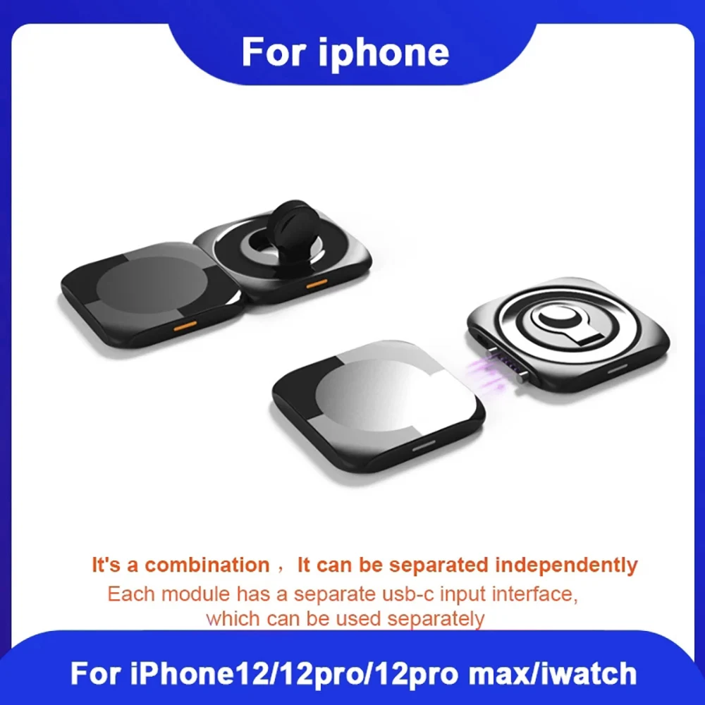 4 in 1 Magnetic Charger For iPhone 8 11Pro 12 iWatch Airpods 15W QI Fast Wireless Charging Phone Holder Magsafe Duo Mount
4 in 1 Magnetic Charger For iPhone 8 11Pro 12 iWatch Airpods 15W QI Fast Wireless Charging Phone Holder Magsafe Duo Mount