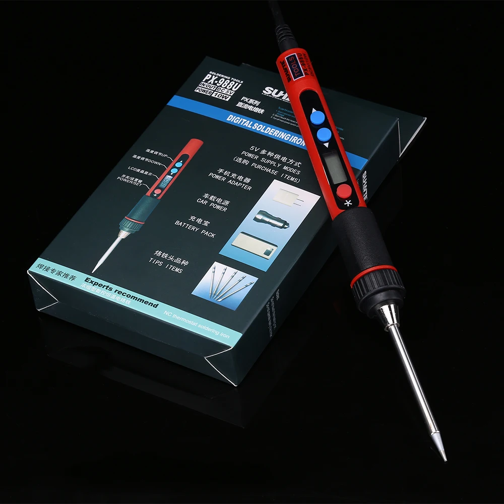 Adjustable Temperature USB Soldering Iron 5V 10W Digital LCD Solda Solder Iron Soldeerbout Fer a Souder BGA Welding Tools
Adjustable Temperature USB Soldering Iron 5V 10W Digital LCD Solda Solder Iron Soldeerbout Fer a Souder BGA Welding Tools