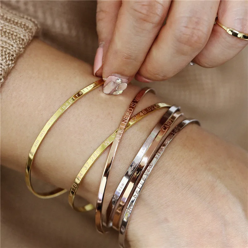 Modyle Stainless Steel Cuff Bracelet Bangle For Women Rose Gold Silver Color Mantra Bracelets Gifts
Modyle Stainless Steel Cuff Bracelet Bangle For Women Rose Gold Silver Color Mantra Bracelets Gifts