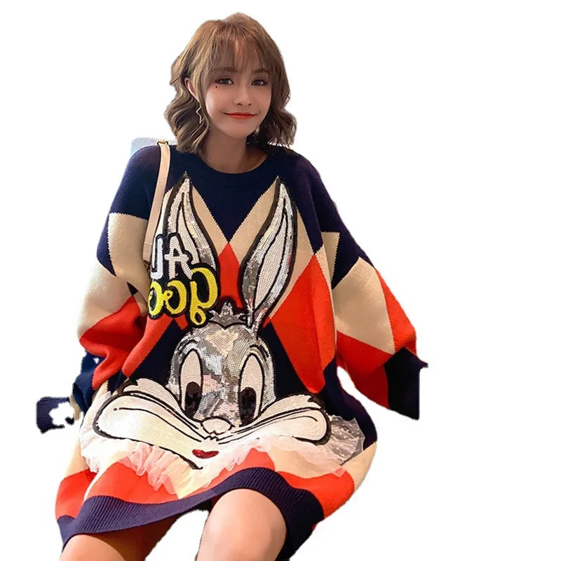 Student Christmas Clothing Sequined Suspender Sweater Cartoon Pullover Sweater Loose Female 2021 Women's Autumn & Winter coat
Student Christmas Clothing Sequined Suspender Sweater Cartoon Pullover Sweater Loose Female 2021 Women's Autumn & Winter coat