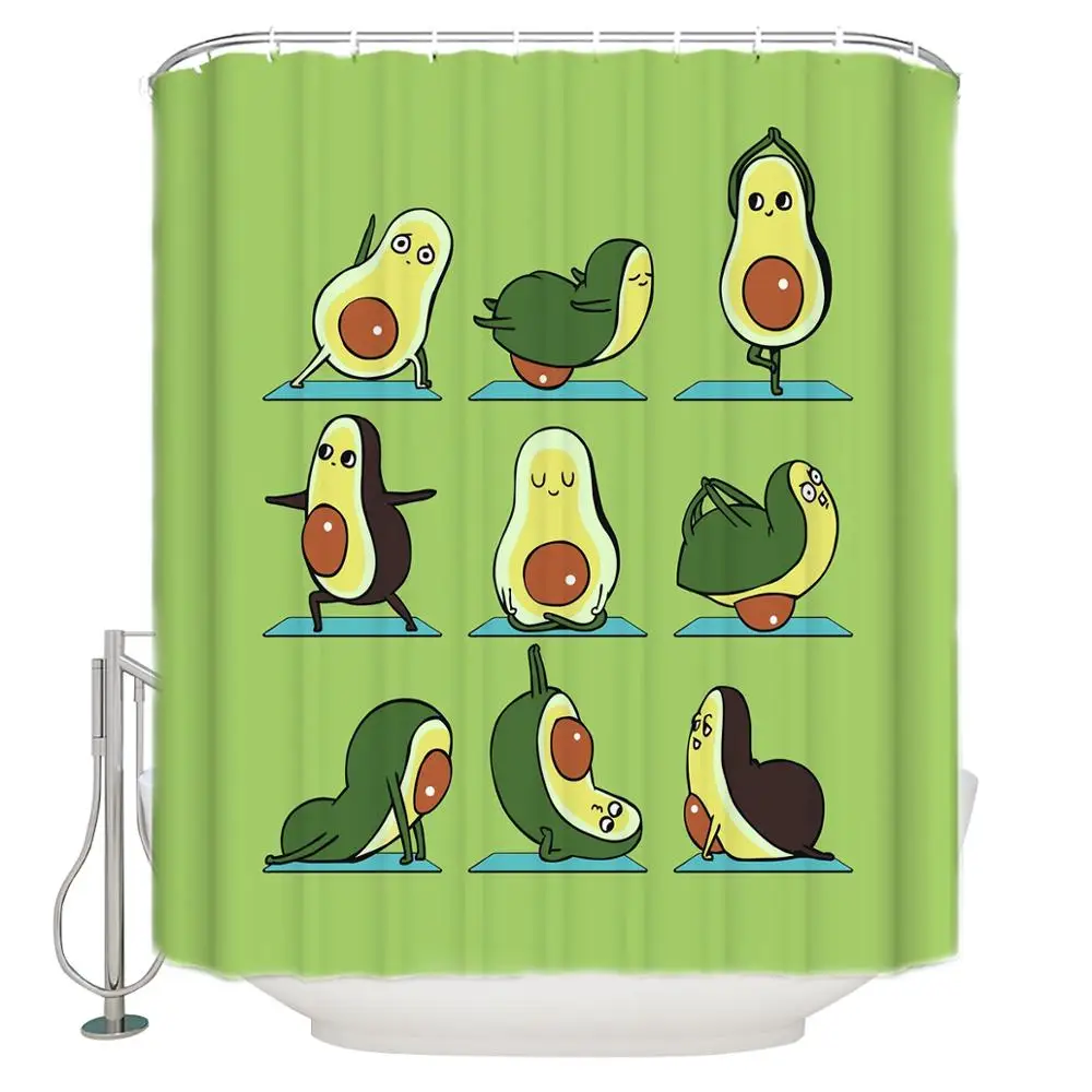 Cute Cartoon Avocado Yoga Printed Shower Curtain Waterproof Bathroom Curtains Polyester Bath Curtain with 12 Hooks
Cute Cartoon Avocado Yoga Printed Shower Curtain Waterproof Bathroom Curtains Polyester Bath Curtain with 12 Hooks
