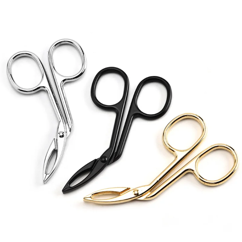 

1Pcs Aluminum Elbow Scissors Tweezers Pliers Eyebrow Tweezer Hair Beauty Slanted Puller Extension Eye Makeup Tools