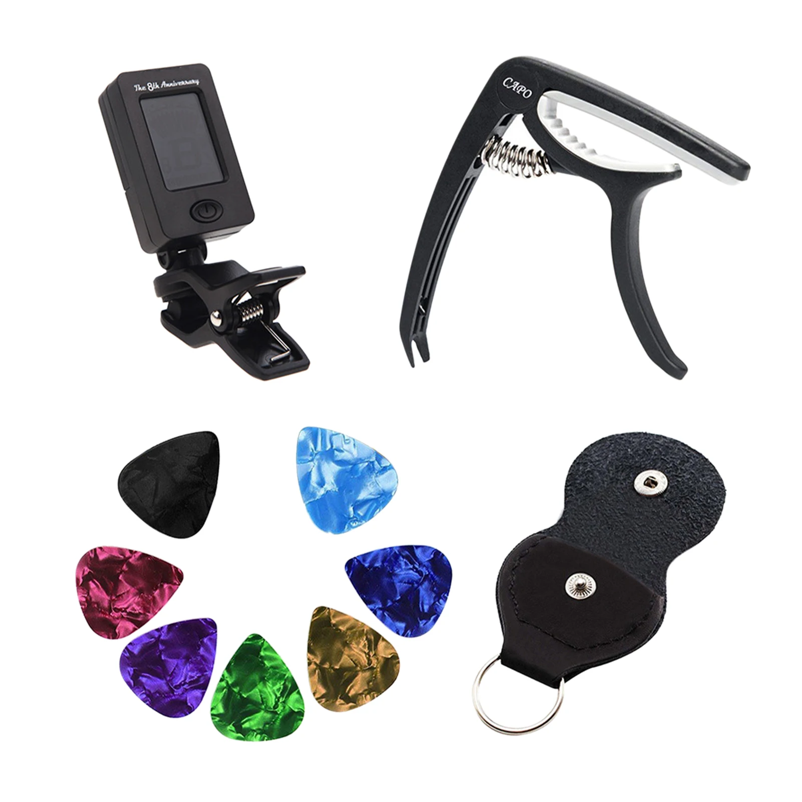 

Home Universal String Winder Lightweight Clip On 3 In 1 Acoustic Guitar Tuner Capo Combo Bass Violin Multifunction Beginners