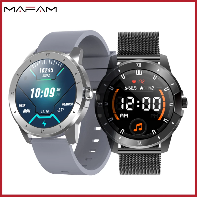 

MAFAM MX12 Men's Watch 1.3inch Round Smart Watches Music Playback IP68 Waterproof Fitness Blood Oxygen Monitor Smartwatch Clock