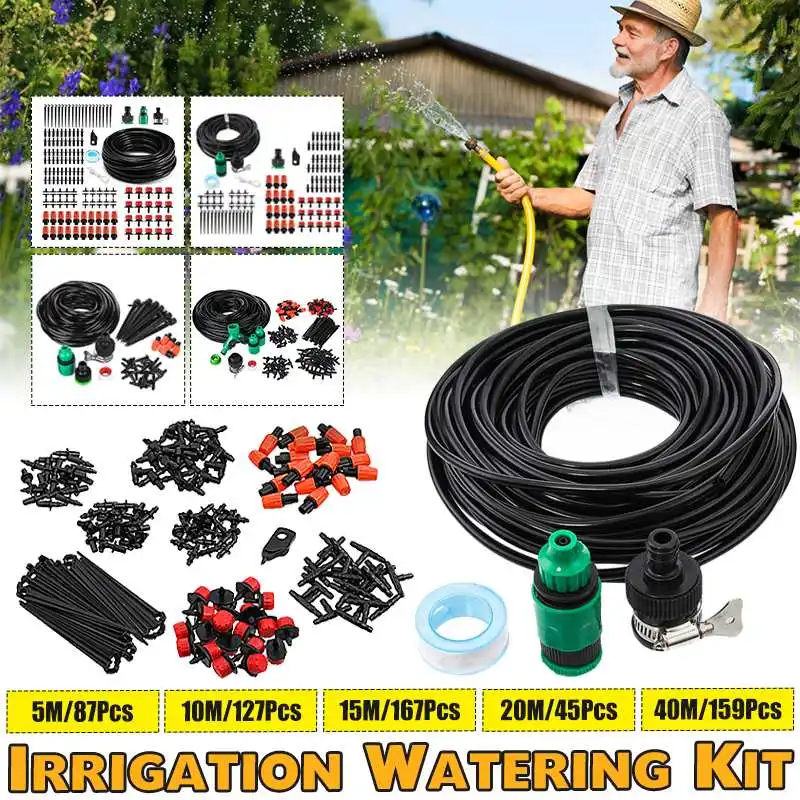 40/20/15/10/5M Garden Irrigation System Drip Irrigation System Automatic Watering Hose Micro Drip Watering Kits
40/20/15/10/5M Garden Irrigation System Drip Irrigation System Automatic Watering Hose Micro Drip Watering Kits