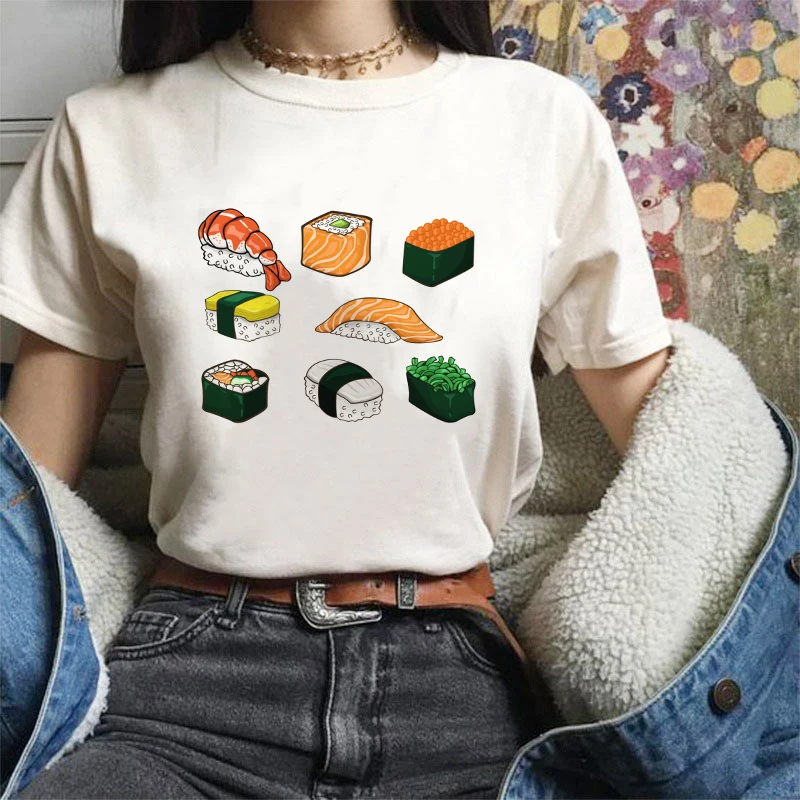 Women's T-shirt Japanese style Harajuku Kawaii Sushi Lucky Cat Print Casual Streetwear Personality Retro
Women's T-shirt Japanese style Harajuku Kawaii Sushi Lucky Cat Print Casual Streetwear Personality Retro