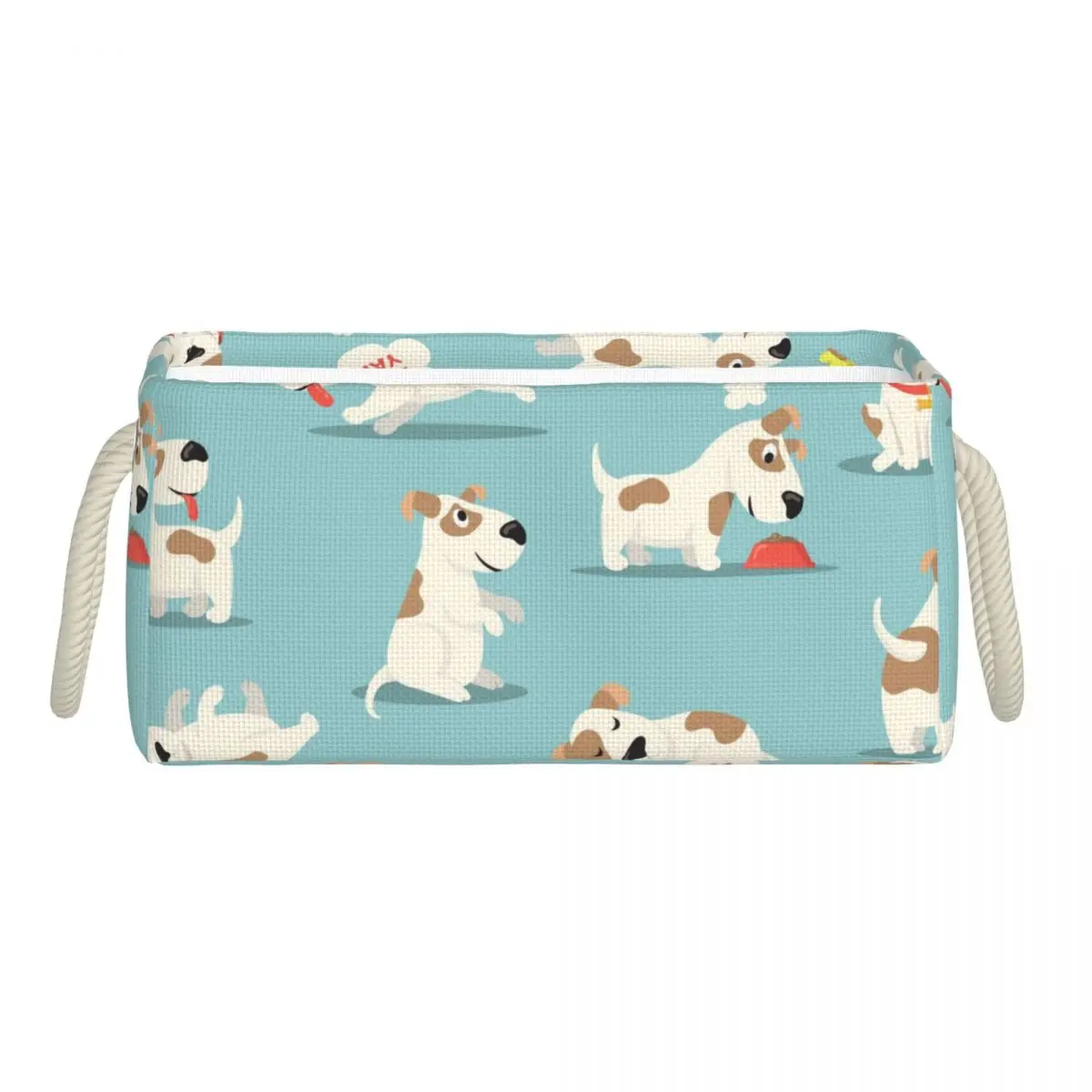 Складная корзина для хранения из хлопка и льна с ручками 
Складная корзина для хранения из хлопка и льна с ручками