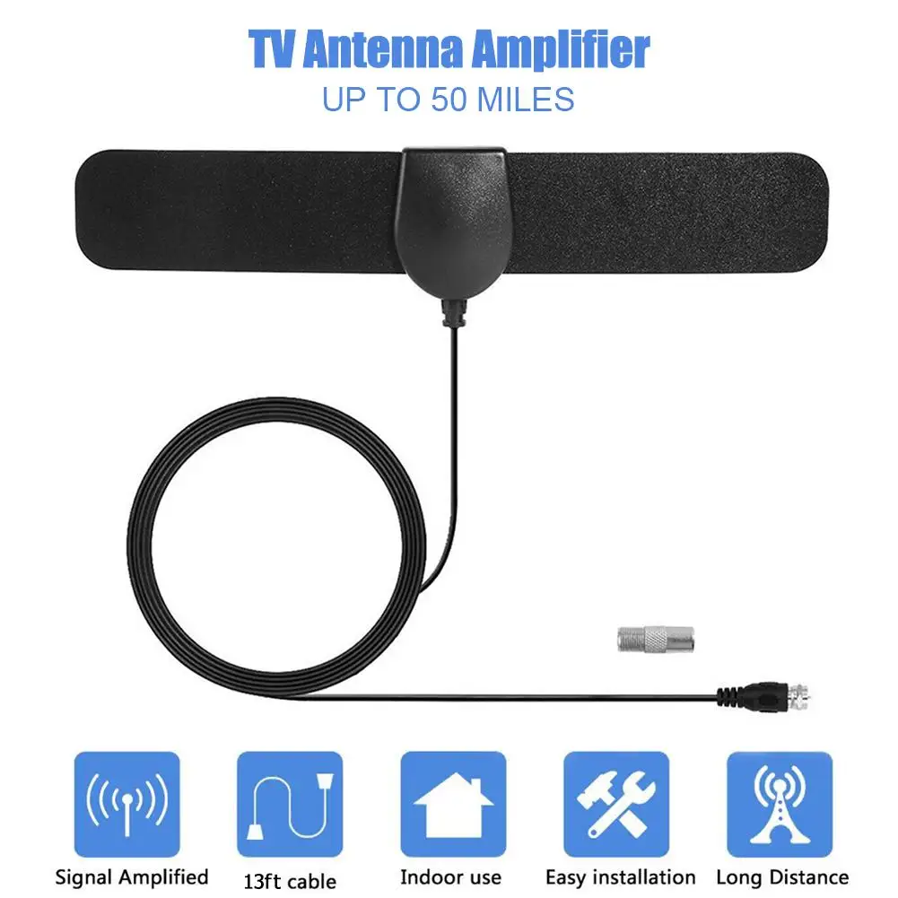 50 Miles Indoor Digital TV Antenna VHF UHF 25dB Gain 1080P HDTV Signal Receiver Amplifier Compatible with 720P 1080i 1080P/ATSC
50 Miles Indoor Digital TV Antenna VHF UHF 25dB Gain 1080P HDTV Signal Receiver Amplifier Compatible with 720P 1080i 1080P/ATSC