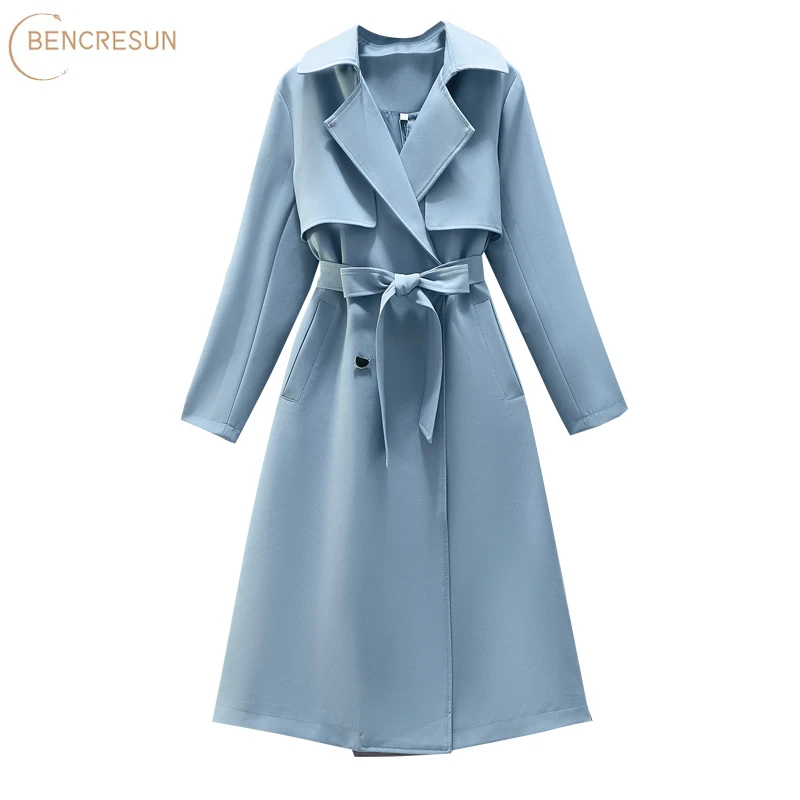 Autumn Winter Trench Women Pink Blue Lace-up Slim Waist Double Breasted Pocket Solid Coat Female Casual Midi Length Windbreaker
Autumn Winter Trench Women Pink Blue Lace-up Slim Waist Double Breasted Pocket Solid Coat Female Casual Midi Length Windbreaker