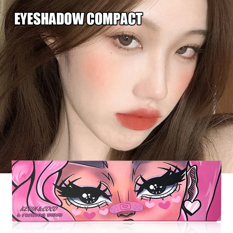 Палетка румян, 6 цветов, водостойкие, стойкие, осветляющие 
Палетка румян, 6 цветов, водостойкие, стойкие, осветляющие