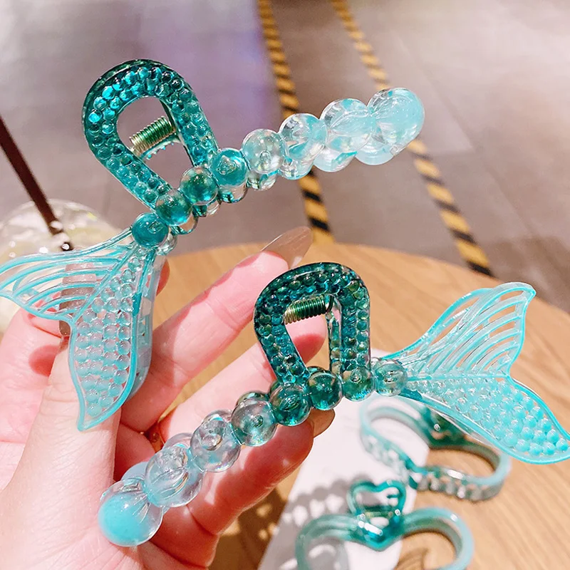 1Pcs Sweet Fairy Fish tail Hair Claws Gradient Green Hairpins Women Styling Tools Barrettes Girls Hair Accessories
1Pcs Sweet Fairy Fish tail Hair Claws Gradient Green Hairpins Women Styling Tools Barrettes Girls Hair Accessories
