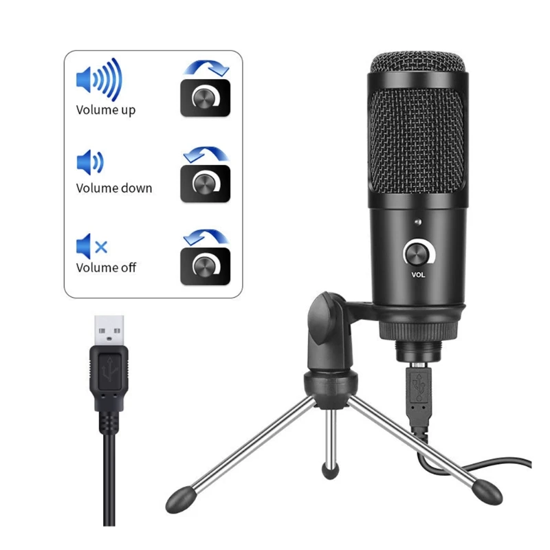 

Microphone with Bracket Stand for Birthday Recording Streaming Conference Compatible with ,XP,WIN7,Win8,Win10