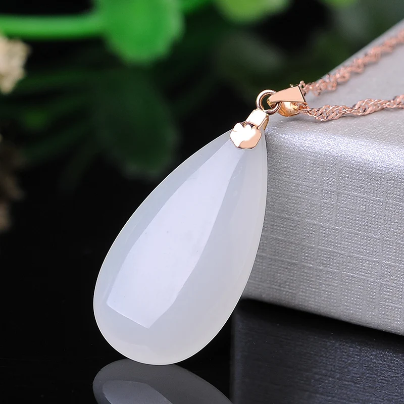 18k gold-encrusted and Tian Yu-shui drop jade pendant woman sends girlfriend birthday present | Украшения и аксессуары
